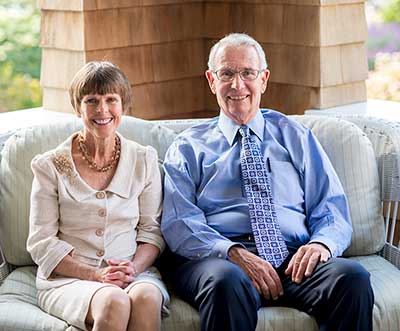 Philanthropists Macon and Joan Brock.