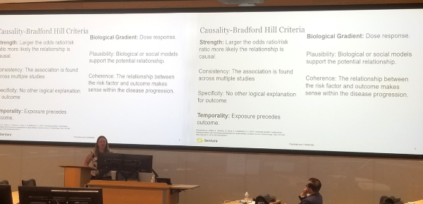 Workshop 5: After a convivial lunch, Dr. Toepp helped the audience understand the ingredients to establishing causality.id:22